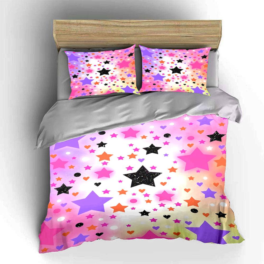 Colorful Starry Bedding Set Bedding Duvet Cover Set Duvet Cover Pillowcases (1 * Duvet Cover 2 * Pillowcases, without duvet insert)