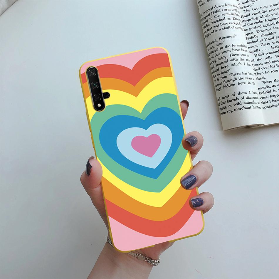 For Honor 20 Case Cartoons Love Heart TPU Funda For Huawei Honor 20 Pro Lite YAL-L21 YAL-L41 20S MAR-LX1H Back Cover Phone Case