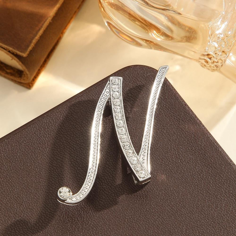 Spilla di Diamanti con 26 Lettere Inglesi Spilla Corsage in Metallo con Strass da Donna per Abbigliamento Zaino Sciarpa e Accessori Spille