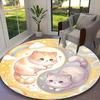 1pc Sweet Animals Harmony Fox Unicorn Printed Chair Rug for Home Office Use, Living Room Kitchen Game Room Round Carpet