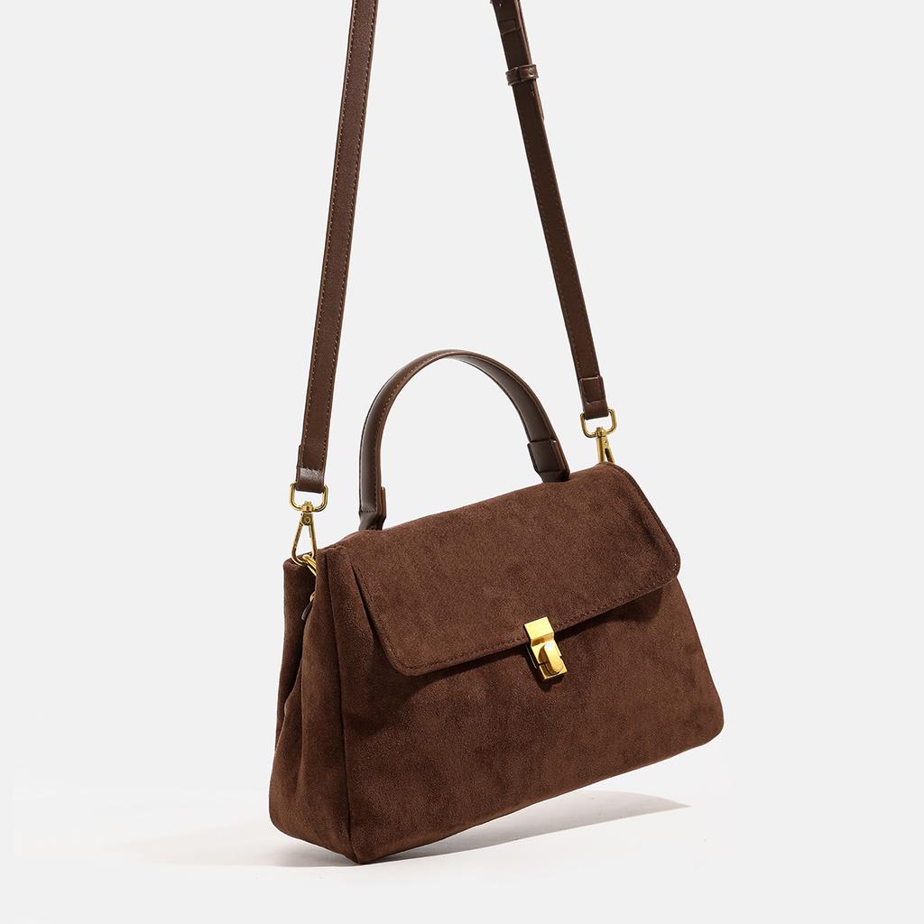 Velvet Texture Briefcase Tote Bag, Commuting Handbag, 2024 Autumn/Winter New Model, Large Capacity Single Shoulder Crossbody Women's Bag