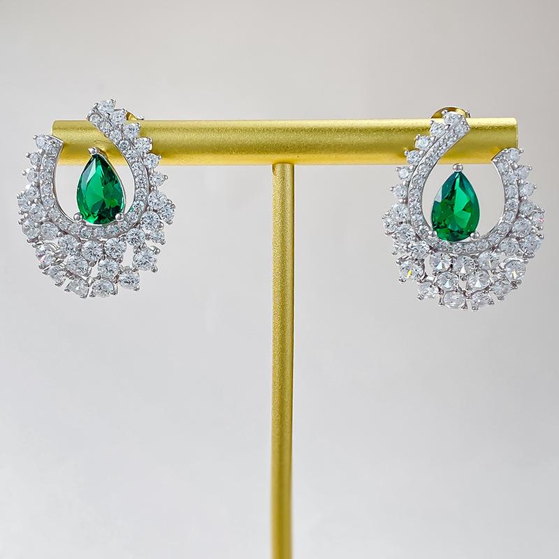 Longlongjin Jewelry: Christmas s925 Silver Ice Linghua Stud Earrings - Elegant, Luxury-Style Dangle Earrings for Women
