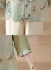 Mom's Chiffon Blouse - New Chinese Style Three-Quarter Sleeve Top for Middle-Aged & Elderly Women