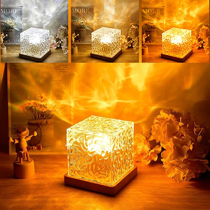 Water Projector Light, LED Water Ripple Aurora, Luminorthe Cube Lamp, LED Water Ripple Northern Aurora Projector, Ocean Aura Water Lamp, 16-Color