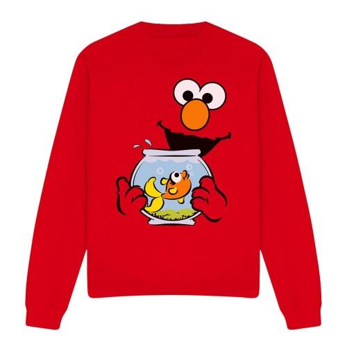 Sesame Street Unisex Adult Elmo & Dorothy Face Sweatshirt