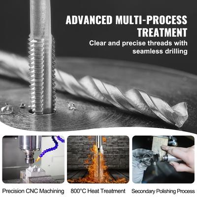 5pcs Heavy Duty Die & Tap Tool Set with Chrome Wrench - 1/2", 3/4", 1" Thread Cutting Dies for Metalworking, Gear Repair & DIY