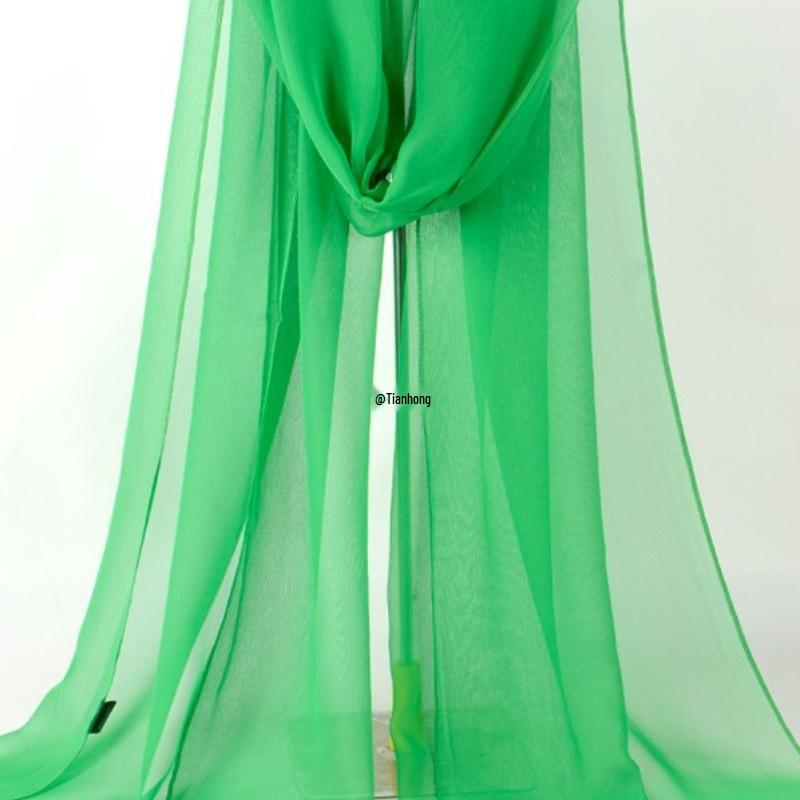 Vielseitiger Damen-Seidenschal: Georgette im koreanischen Stil für Frühling & Herbst, Lang, Einfarbig, Sonnenschutz, Ideal für Square Dance & Sommer-Schal.