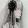 Frilled Lace Headband Rose Flower Frilled Headdress New Gothic Lolita Headband  Women Hair