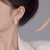 New Zircon Flower Pearl Stud Earrings French Temperament Simple Earrings Fashionable and Exquisite Earrings