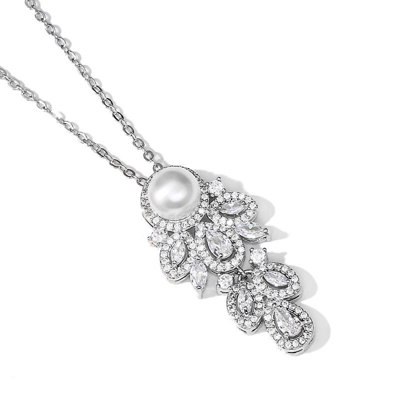 

ZAKOL Елегантні Блискучі Сережки-підвіски з цирконієм у формі листка для жінок Весільні Аксесуари для вух Розкішні Подарунки з цирконію для весільної вечірки