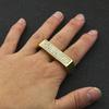 Joyas Gumeng Rock Hip Hop Discoteca Anillo de Diamante Hip Hop Agujero Doble Acero Inoxidable Diamante Anillo para Hombre