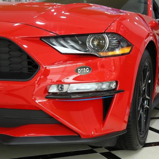 Front Bumper Winglets Fog Light Trim Cover for Ford Mustang 2018+ Carbon Fiber