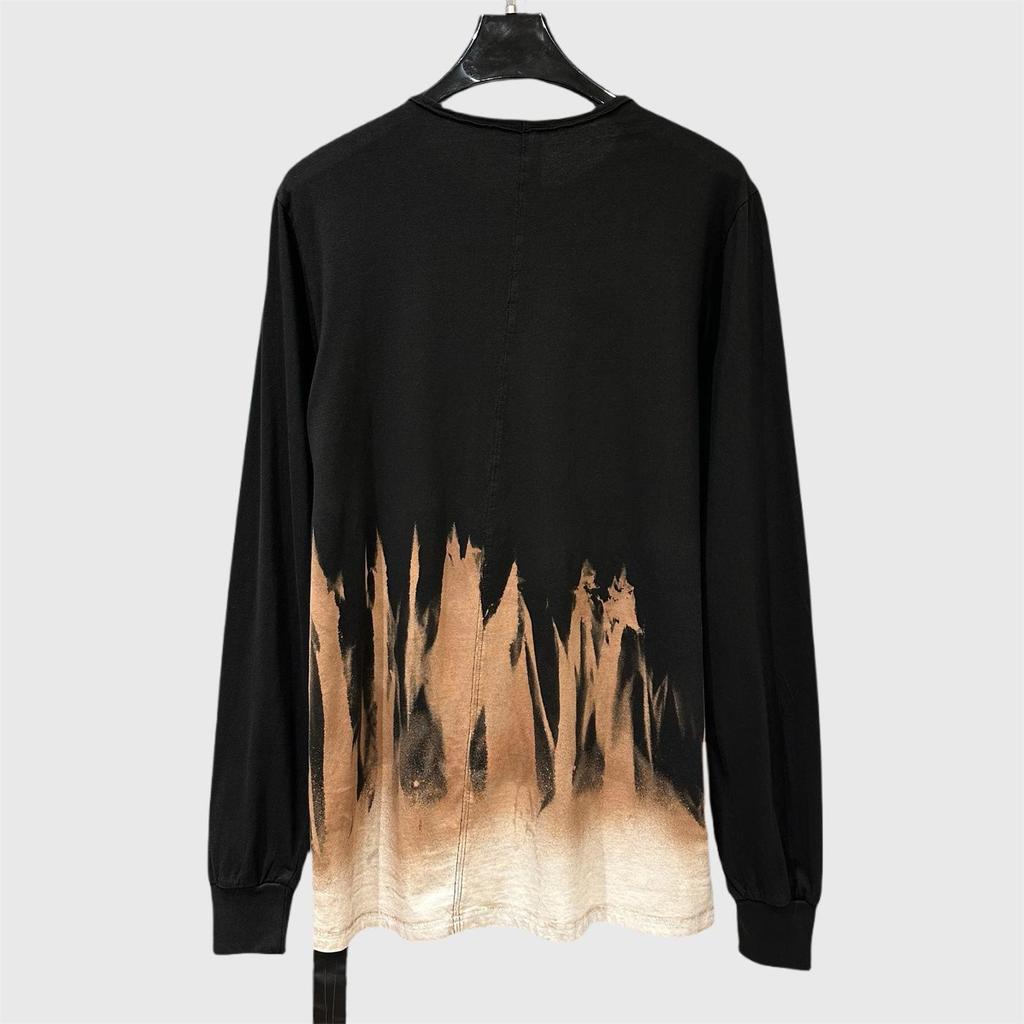 Men's Dark Style Round Neck Cotton Top - Spring/Autumn Flame Design