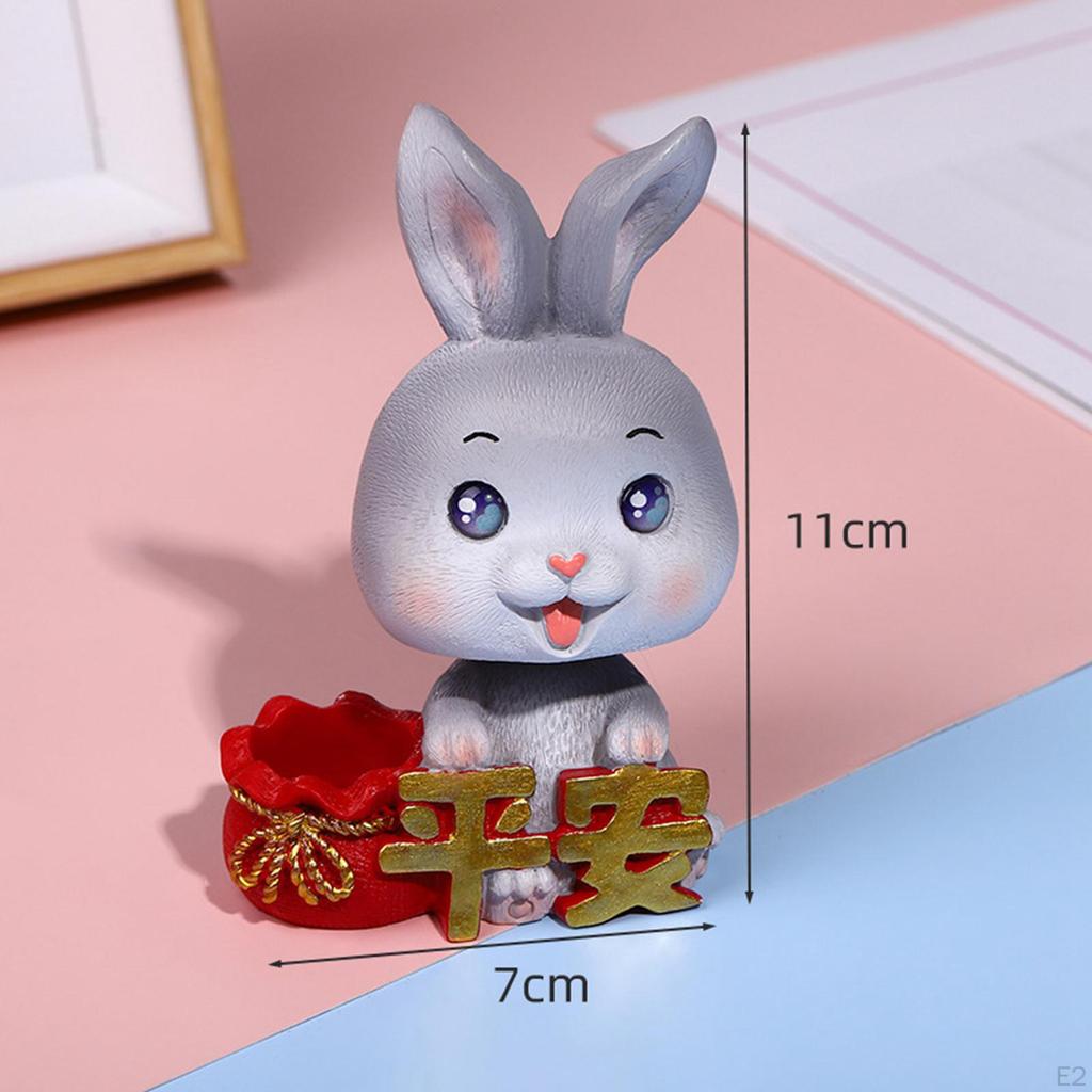Year Sculpture Decoration Tabletop Teahouse Treasure Bag Resin Statue Figurine for Miniature