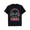 Can't Hear You Im Gaming Graphic Tee Retro Headset Print Short Sleeve O-Neck T-Shirt for Men