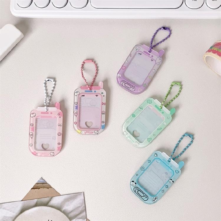 Miniature Keychain Card Holder Sturdy Plastic Cartoon Style Pocket Card Organizer For Everyday Carry And Travel