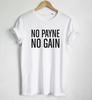 No Payne No Gain Yozuvli Ayollar Paxtali Kundalik Qiziqarli Futbolka Xonim uchun Qora