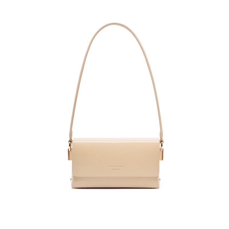 Chain simple small square bag portable shoulder armpit bag leather commuter versatile women's messenger bag