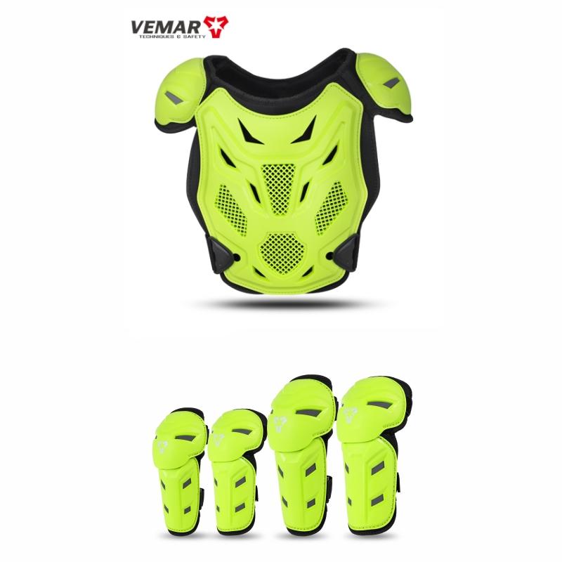 Kids Motorcycle Riding Body Armor/Elbow Knee Protector Children Motocross Back Vest Chest Off-Road Moto Cycling Protective Gear