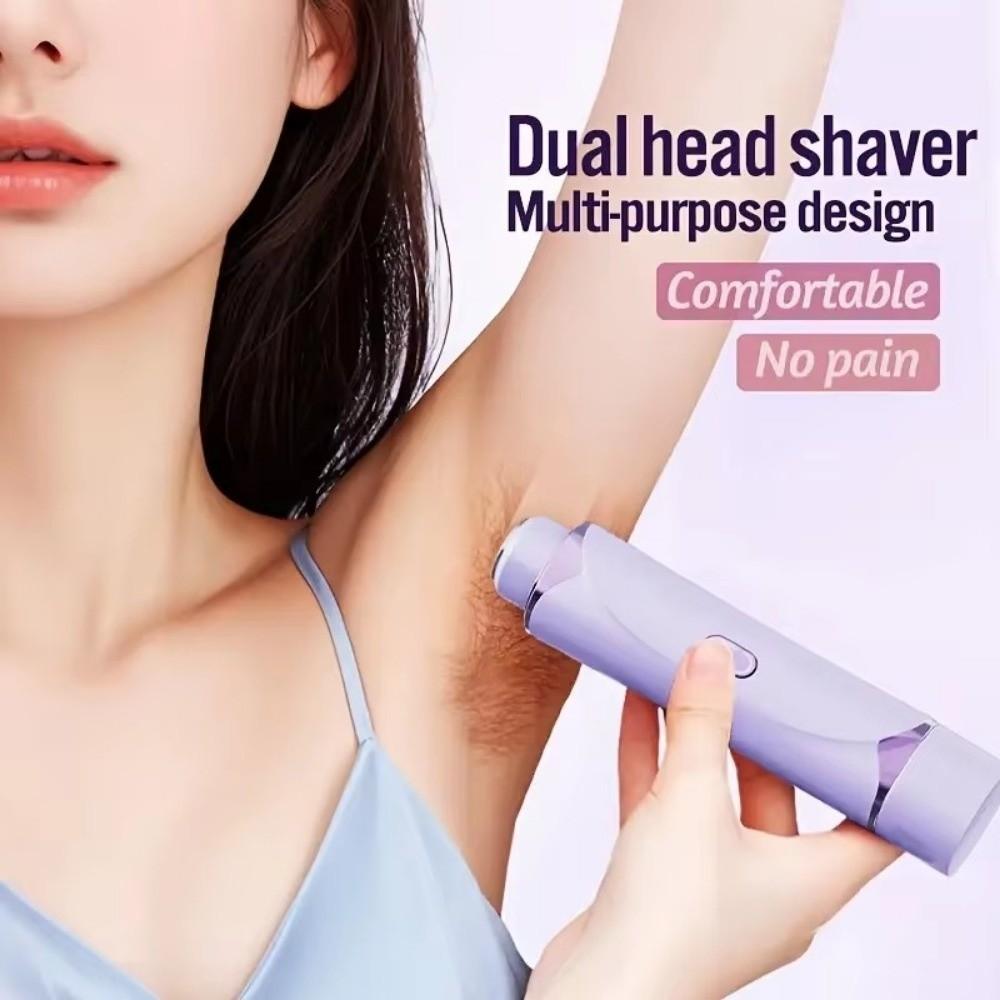 USB Rechargeable Electric Shaver Double Razor Head Women Hair Remover Bikini Trimmer  Legs Body