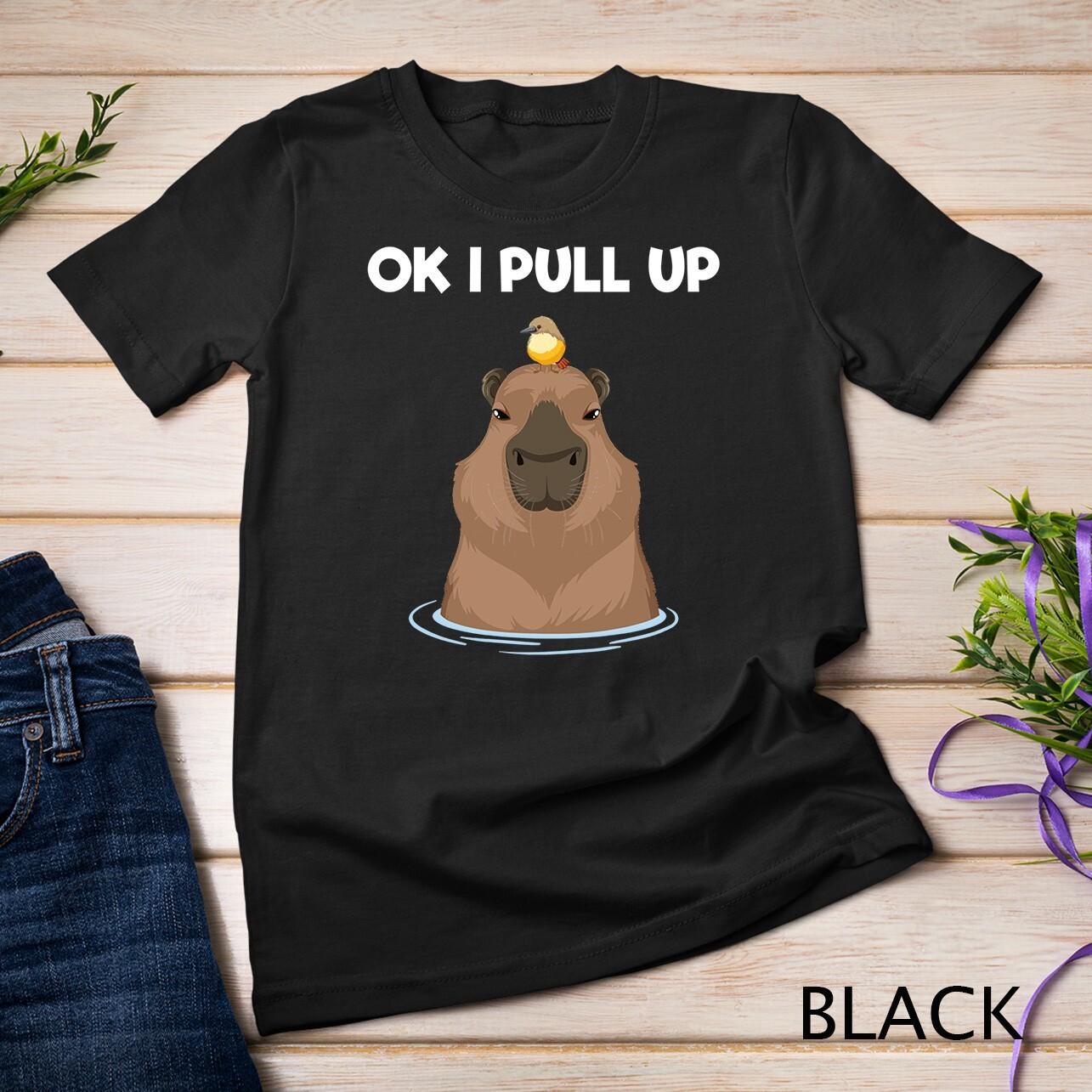 Ok I Pull Up Capybara Funny Rodent Cute Capibara Dank Meme Tee Unisex T-Shirt Mens Womens Tees Top 2XL