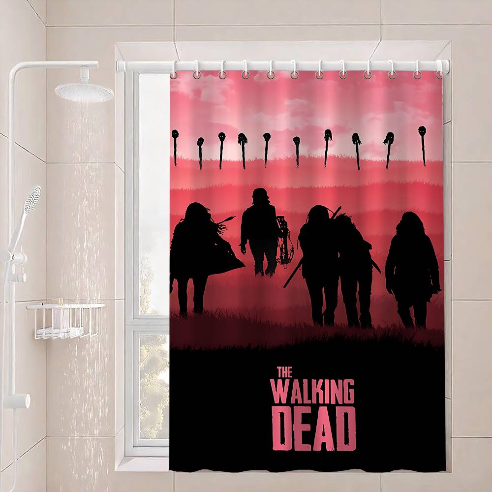 The W-Walking D-Dead Shower Curtain - Water-Repellent And Leak-Resistant, Mold And Mildew Resistant For
