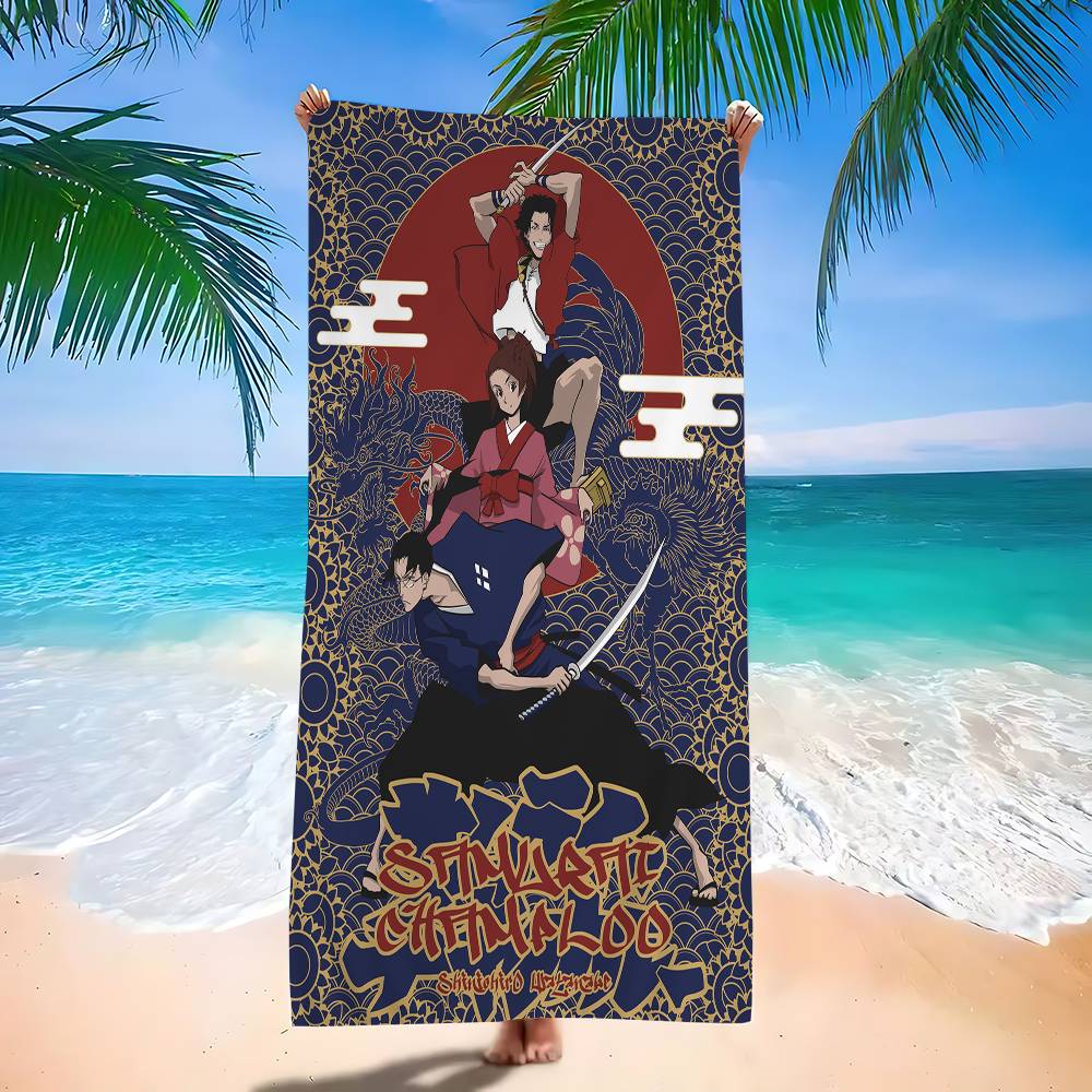 Adventure Samurai Champloo Big Microfiber Beach Towels Quick Dry Towel Sand Beach Towels Pool Towel For Travel Swim Pool Yoga