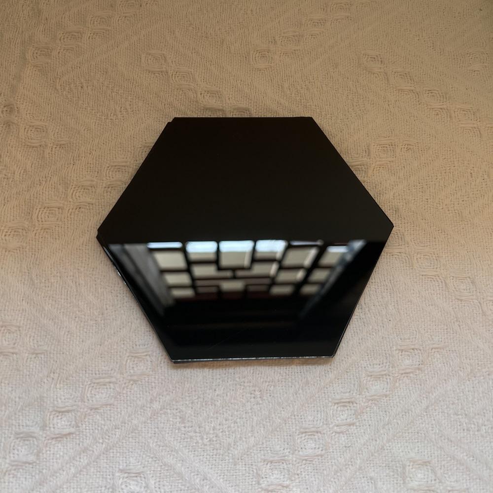 6p200mm Hexagon Mirror Wall Sticker Decal Home Decor DIY Big Acrylic Self-Adhesive Art Wall Mirrors Model Decoration 200mm Large