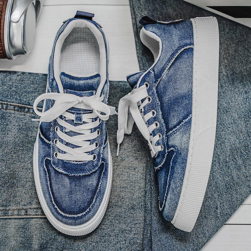 

Men s new four-season wear casual fashion daily versatile lace-up solid color trend sewing line men s board shoes 39