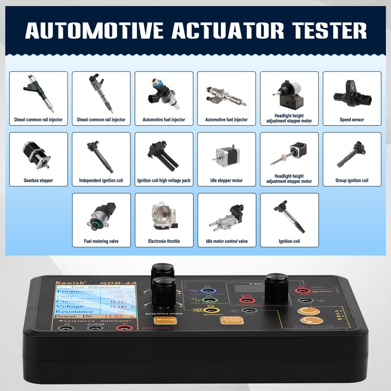 QDB-4A Auto Ignition Coil Test Injector Solenoid Valve Idling Stepper Motor Instrument Tester Fault Detector Drive Simulator