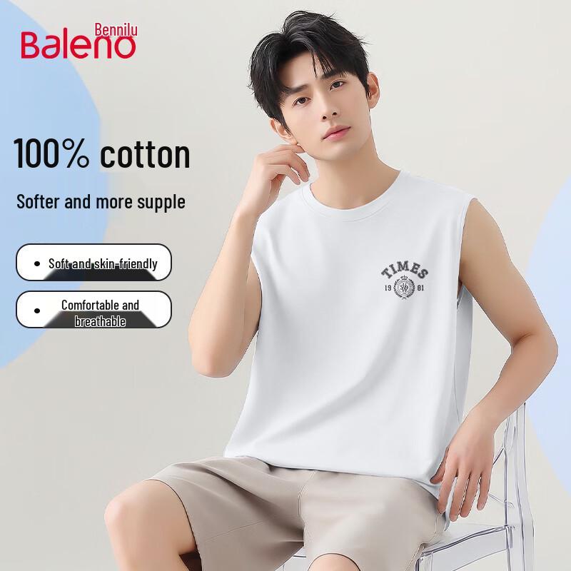 Baleno Men's JPB Crown Graphic Pure Cotton Sleeveless Vest
