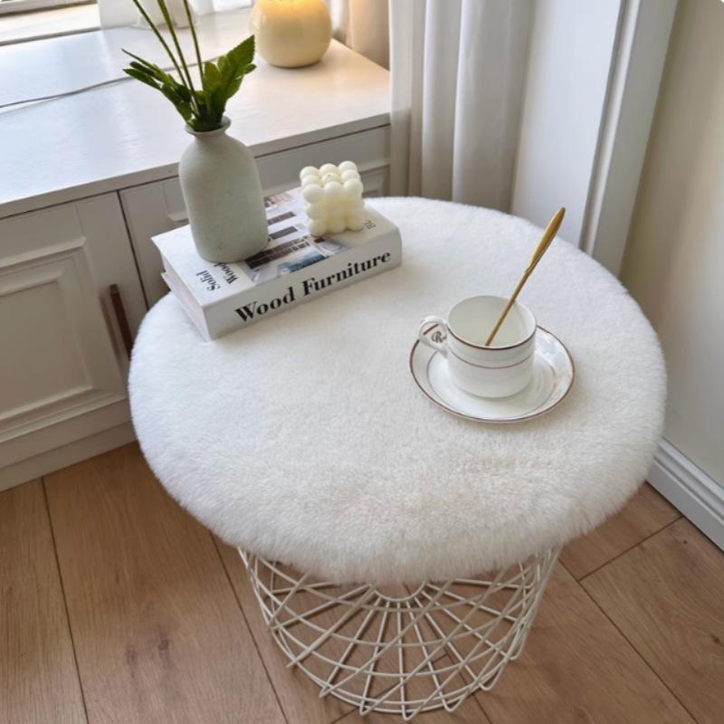 Rabbit Plush Dustproof Bedside Table Mat & Chair Cushion
