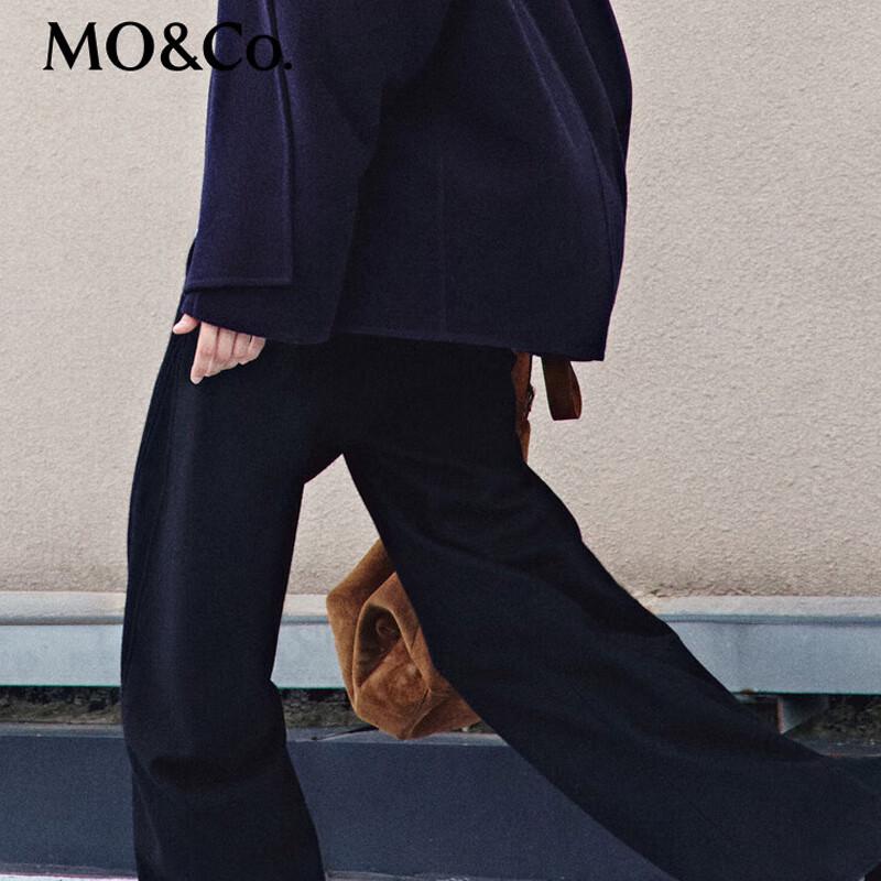 MO&Co. Women's Wool Blend High-Waist Wide-Leg Pants