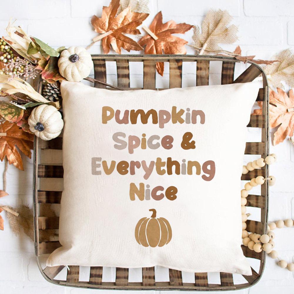 Farmhouse Pumpkin spice Cushion cover Fall Print Art Cushion Pumpkin Art pillowcase Pumpkin Patch Home Decor Cushion