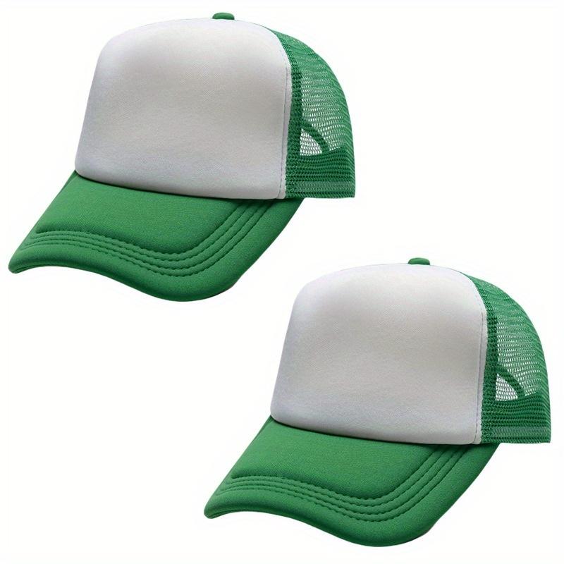 2pcs Mixed Color Mesh Breathable Baseball Cap, Trend Color Block Mesh Breathable Trucker Hat, Women Adjustable Sun Hat