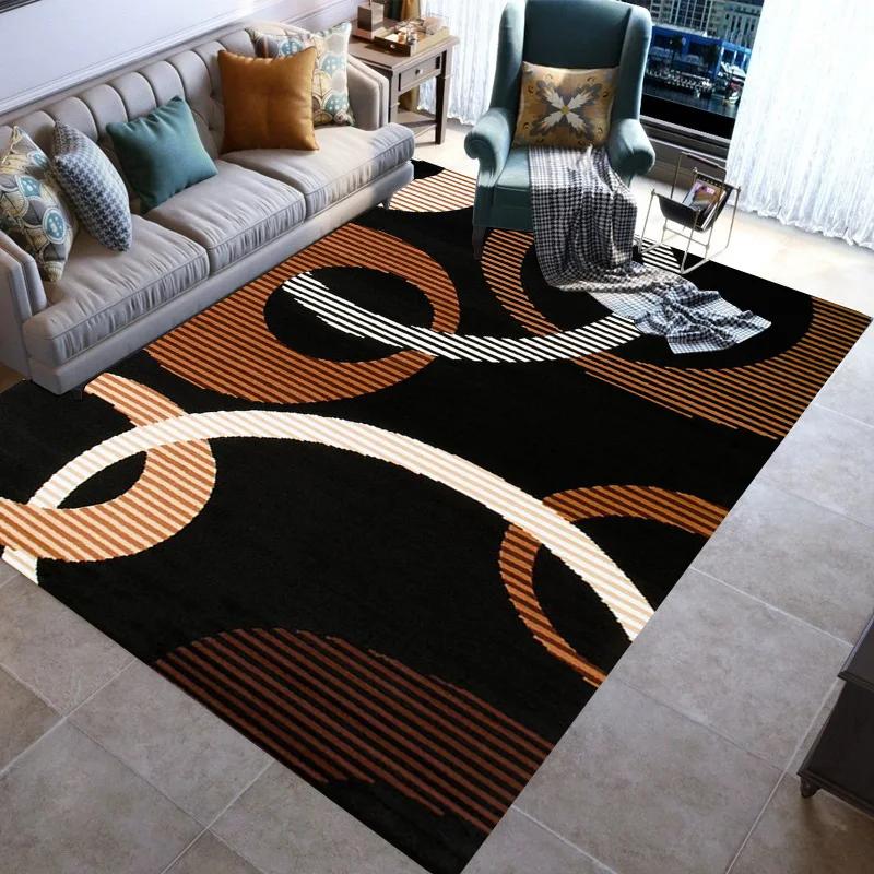 Stylish Geometric lines Washable Modern 3D Printing Carpet Mat for Living Room Bedroom Toilets Home Decoration Rugs