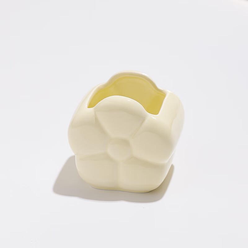 ZISIZ Cream Style Fruit Fork Set with Storage Jar