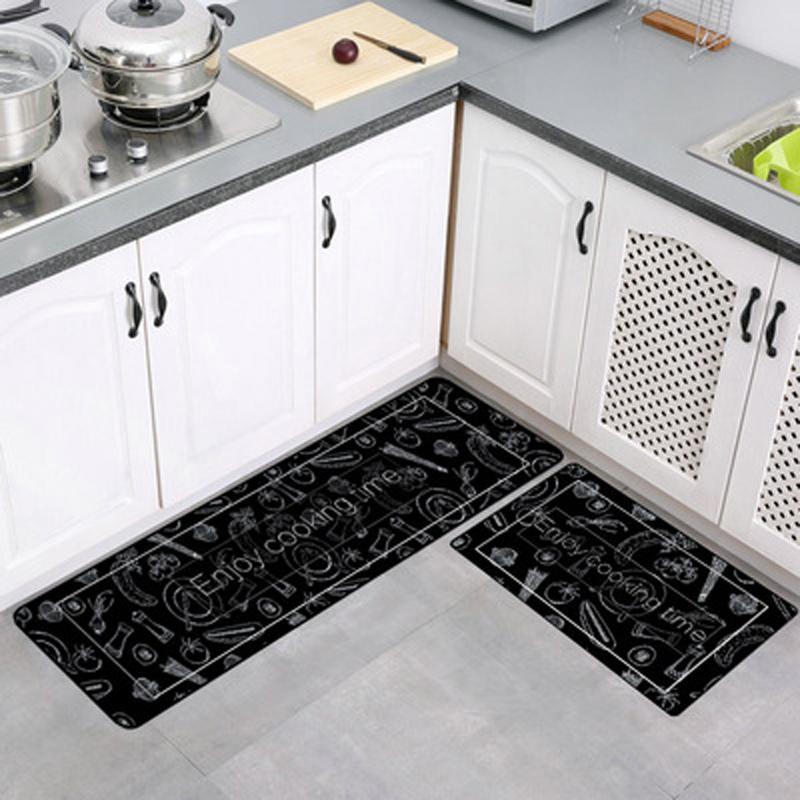 Fashionable Textile Kitchen Mat Anti -Slip Kitchen Rugs Balcony Bathroom Printed Carpet Home Floor Mat Doormat Bath Carpet