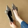 Fashion Women Pumps Comfort Stiletto Heels Bow Tie Summer Shoes for Women Large Size New Pointed High Heels Sandals Wedding Shoes Bride