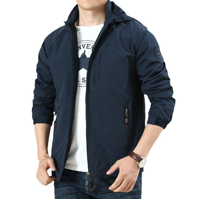 Men's Plus Size Outdoor Windbreaker Jacket - Single Layer Trench Coat for Mountaineering