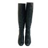 Chanel Botas de cano alto G25325 COCO Marca Bicolore botas de couro couro preto Usado