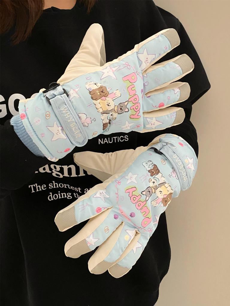 2026 Year of the Horse Women's Super Warm Winter Fingerless Cycling & Ski Gloves - Windproof for Outdoor Sports & Electric Scooters.