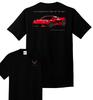 Red Sports Car Graphic T-Shirt Black Modern Performance Auto Tee