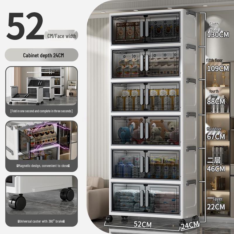 Foldable Plastic Storage Cabinet: Flip-Top Wardrobe Organizer for Clothes and Medicine