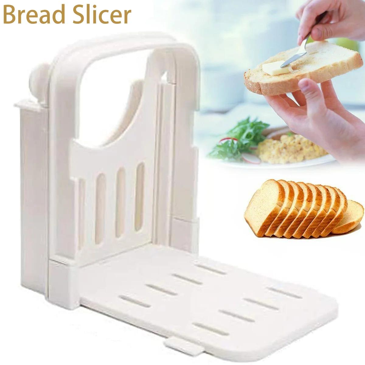 

Bread Slicer Foldable Toast Slicer Adjustable Toast Loaf Slicing Machine Plastic Bread Cutting Guide Tools for Homemade Bread