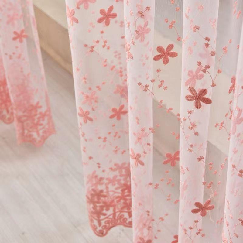 Floral Embroidery Sheer Curtain Perfect for Bedroom, Living Room, and Home Decor, Bedroom Decor Bohemian Style Curtains for Living Room