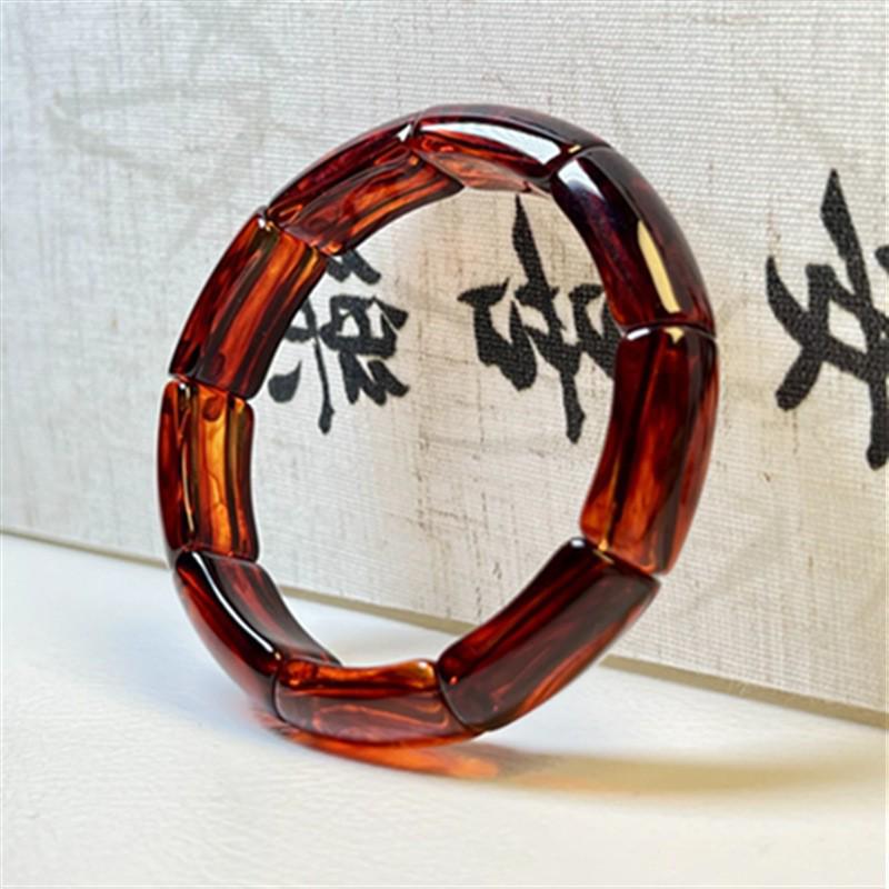 Bracelet polyvalent en Ambre Rouge Sang de Bœuf et Bambou avec Collier Pendentif Goutte d'Eau avec Design Bouddha Maitreya pour Hommes et Femmes