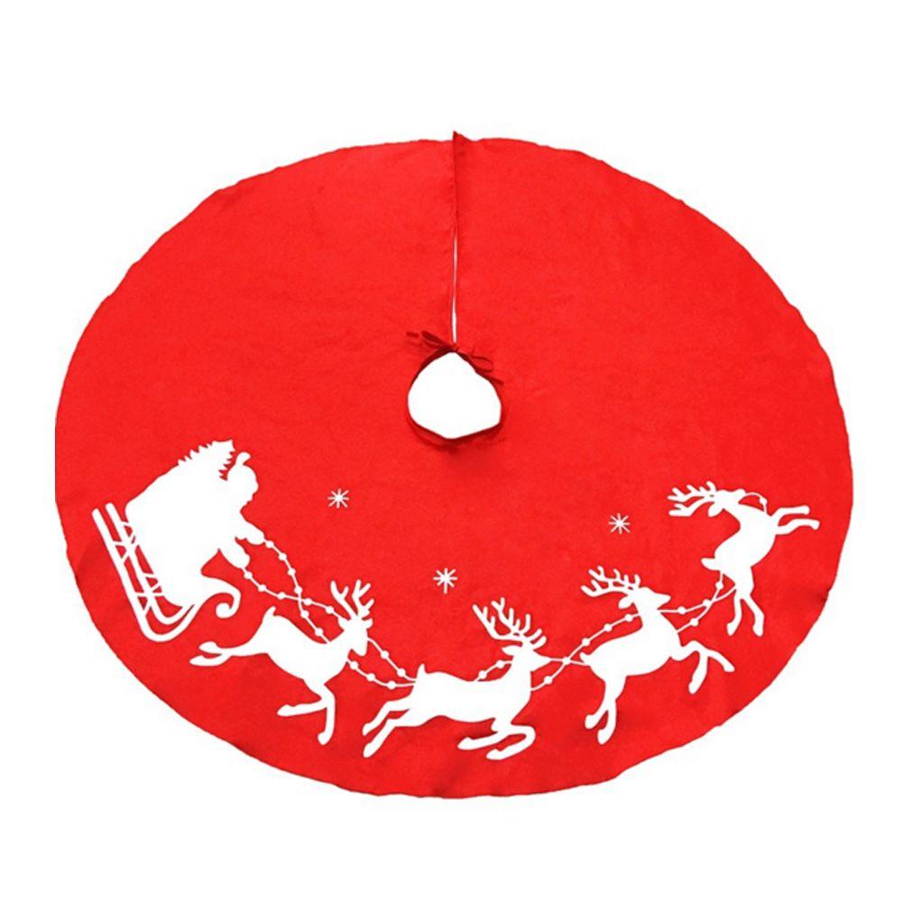 100cm Non-Woven Christmas Tree Skirt Elk Snow Car Red Floor Cushion Cover Christmas Xmas Home Party Sofa Cover Decor Accessories