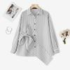 ZANZEA Women Turn Down Collar Casual Long Sleeve Stripe Blouse
