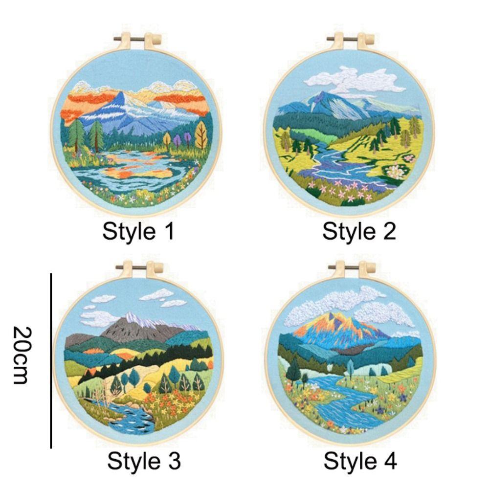 Handmade Cross Stitch Set Hand-stitched Embroidery Set Nature Scenery Embroidery Kit  Beginner